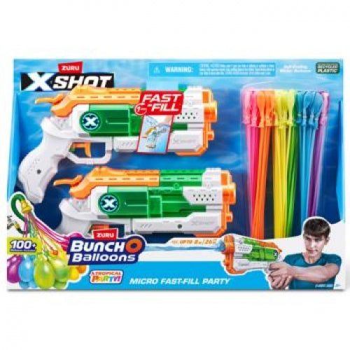 ZURU XSHOT FAST FILL MICRO 2 PACK WITH 3 PACK BUNCH O BALLOONS