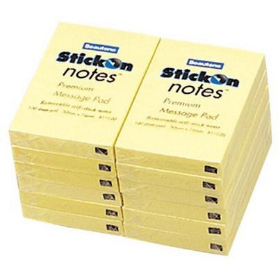 STICK ON NOTES BEAUTONE YELLOW 76X127