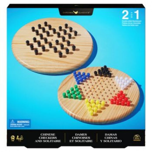 CLASSIC GAMES WOODEN SOLITARE/CHINESE CHECKERS