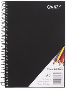 DIARY VISUAL ART QUILL A5 SPIRAL 60LF