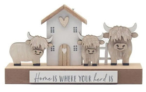 HIGHLAND COW HOME PLAQUE