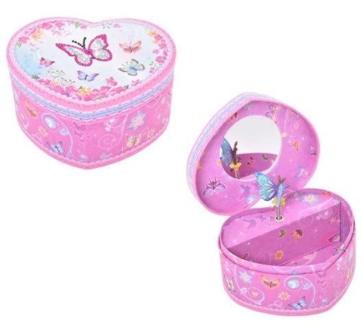 BUTTERFLY HEART MUSICAL JEWELLERY BOX