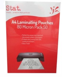 LAMINATING POUCH STAT A4 80 MICRON PK50