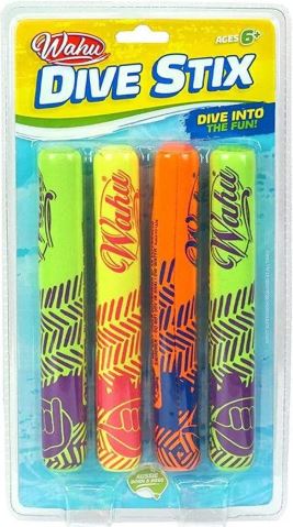 WAHOO POOL PARTY DIVE STIX 4PK