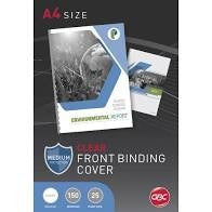 BINDING COVERS GBC IBICO A4 150 MICRON CLEAR PK25