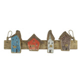 4-HOOK HANDCRAFTED BEACH HOUSES WALL HANGING