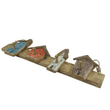 4-HOOK HANDCRAFTED BEACH HOUSES WALL HANGING